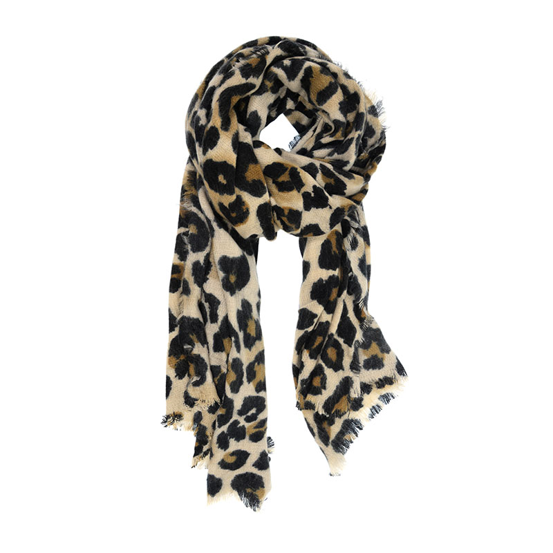 Joy Susan Natural Cheetah Scarf