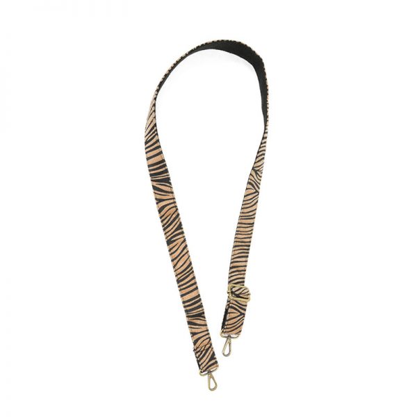 Zebra Faux Fur Guitar Strap 1.25 Wide Black Black