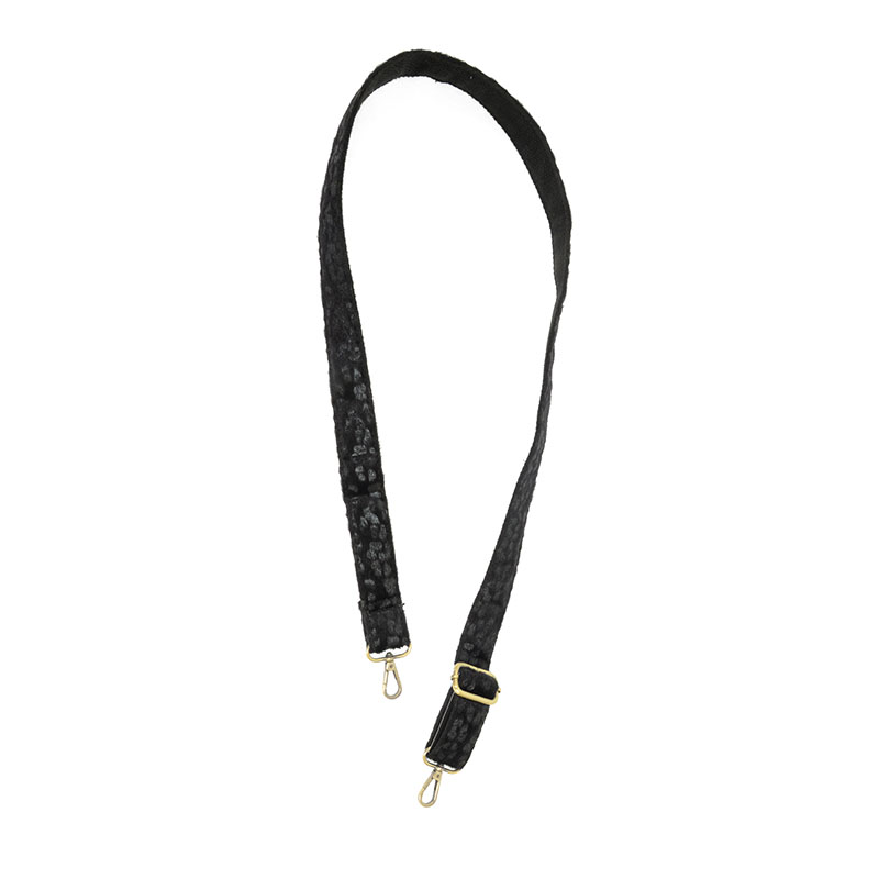 Black Panther Faux Fur Guitar Strap - 1.25