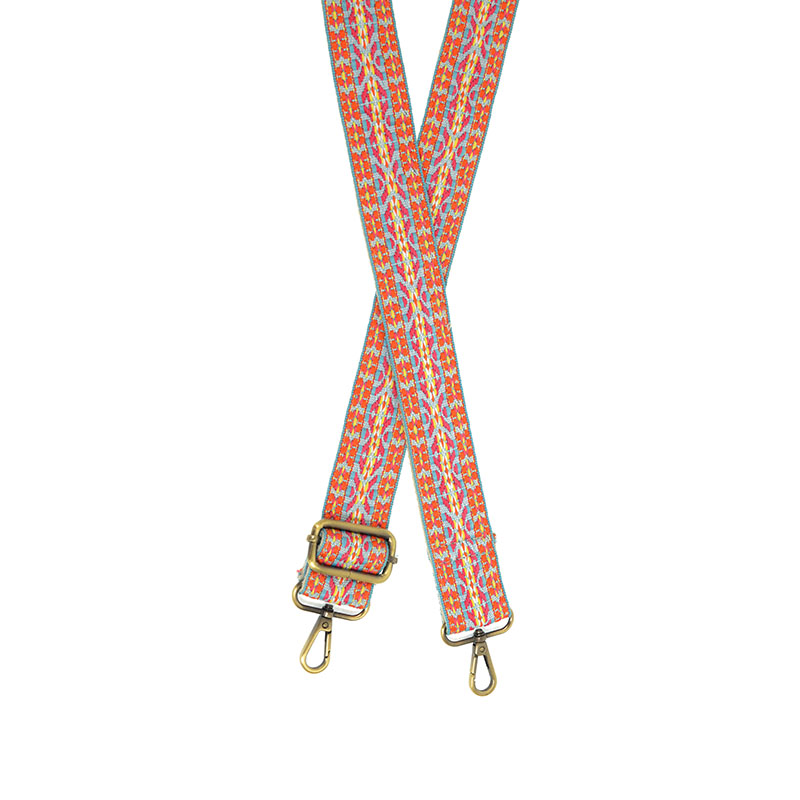 Turquoise Multi Mayan Embroidered Guitar Strap Joy Susan