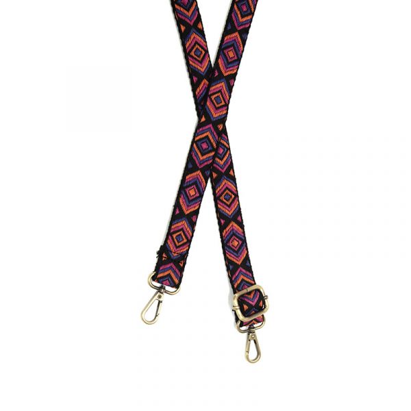 Multi Vivid Geometric Embroidered Guitar Strap | Joy Susan