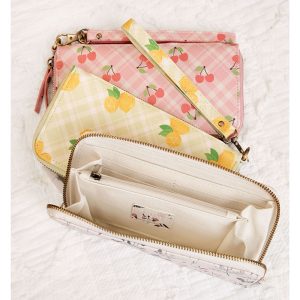 Chloe Printed Zip Around Wallet Wristlet Black Floral