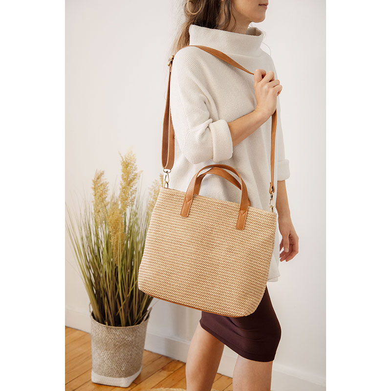 Lucy Large Straw Convertible Crossbody Tote Joy Susan
