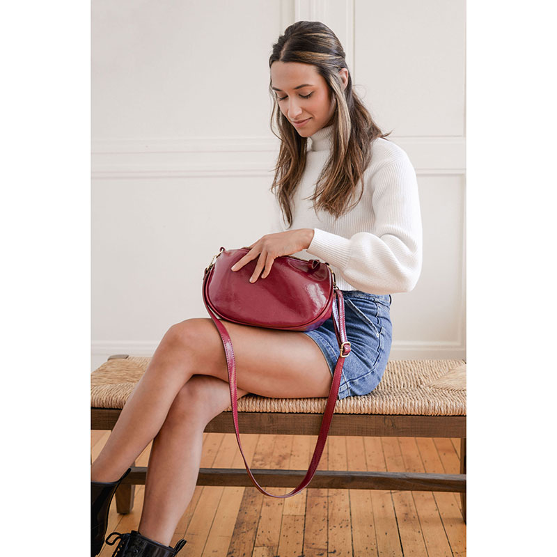 Rosalind Glossy Crossbody Bag | Joy Susan
