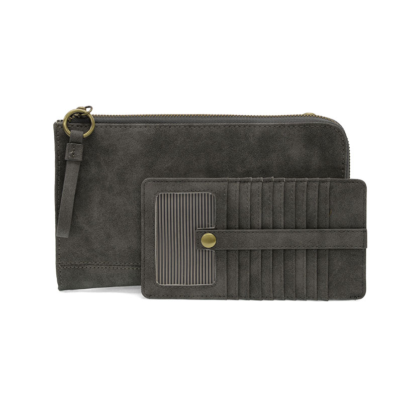 Faux Suede Karina Wristlet & Wallet | Joy Susan